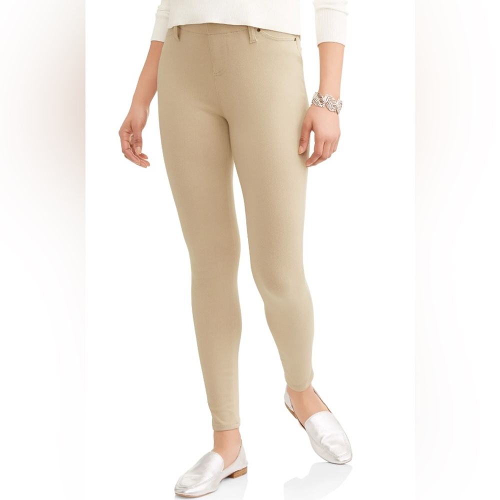 Faded Glory Tan Stretch Jeans-Look Pants 2X | Comfy Pull-On Style ~XXL